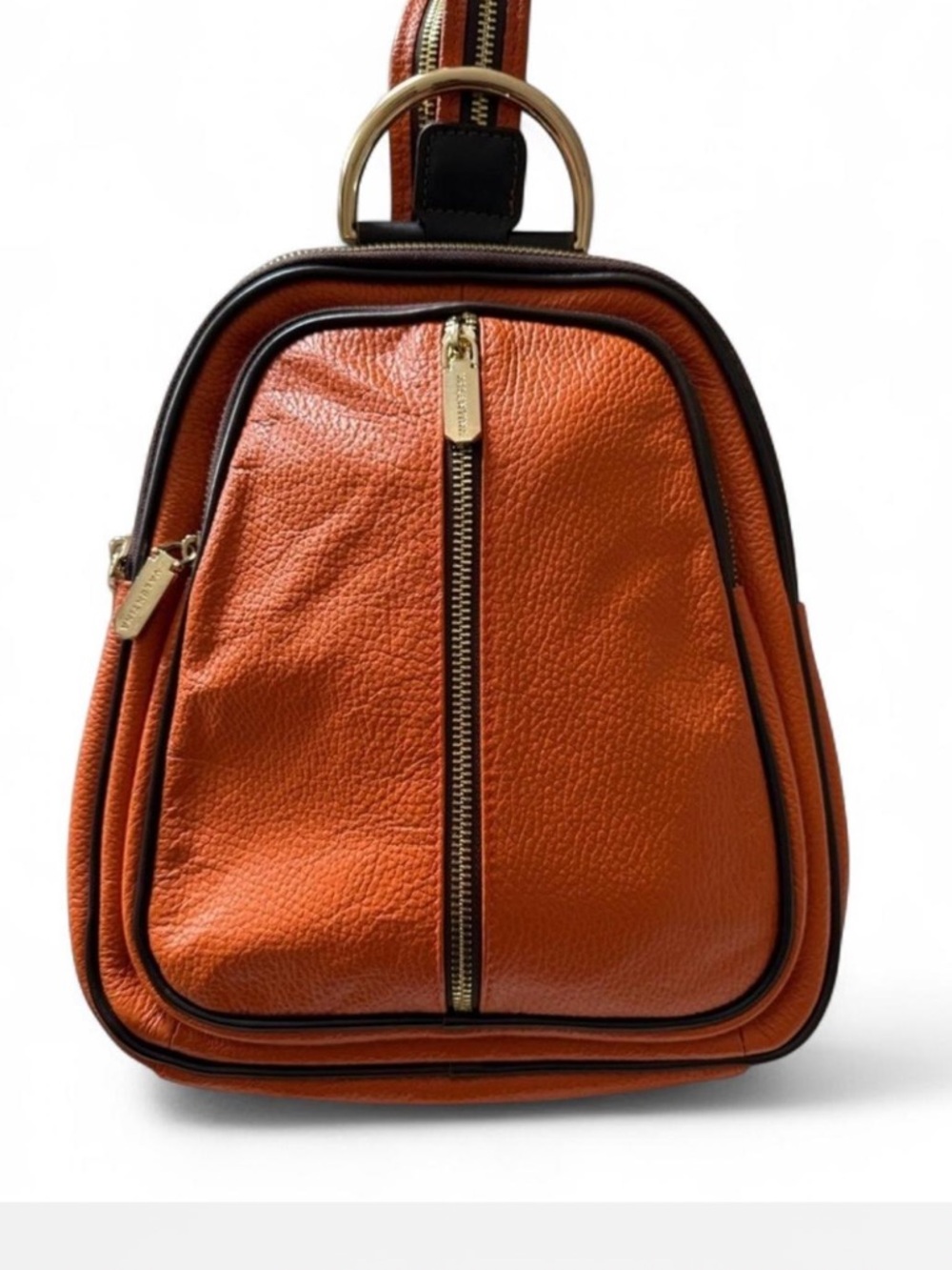 Valentina Orange Leather Backpack